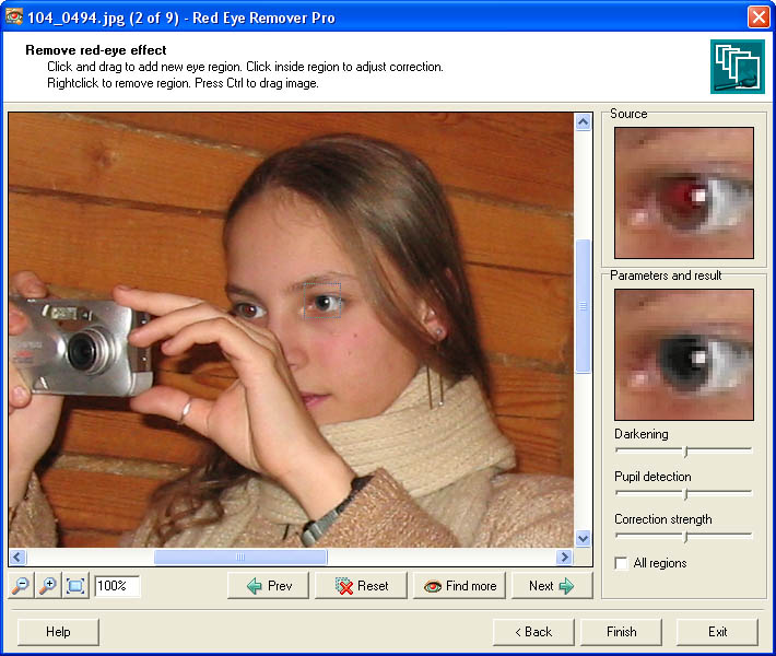 Screenshot of Red Eye Remover Pro